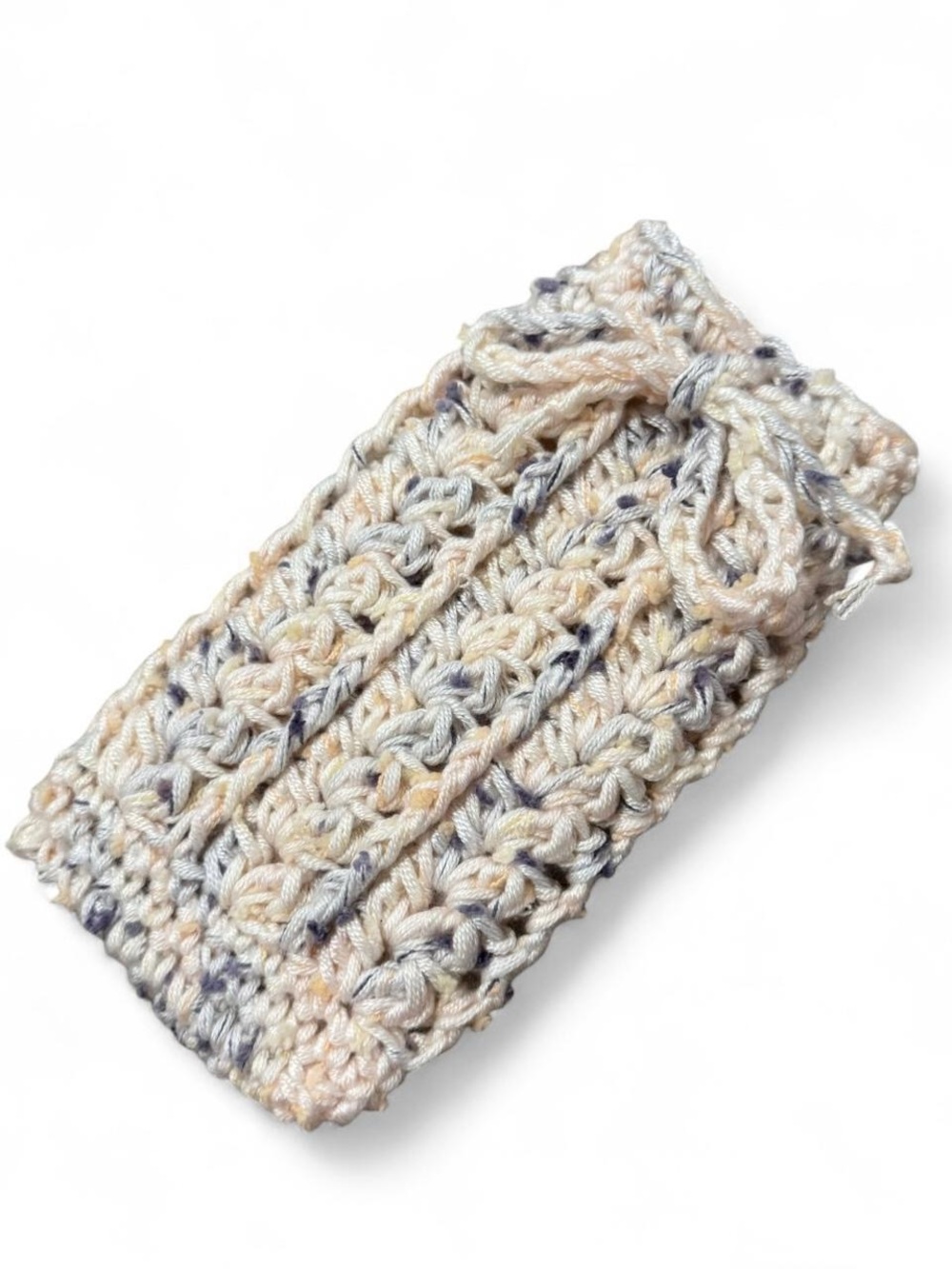 Handmade Crocheted Glasses Case in Speckled Cream